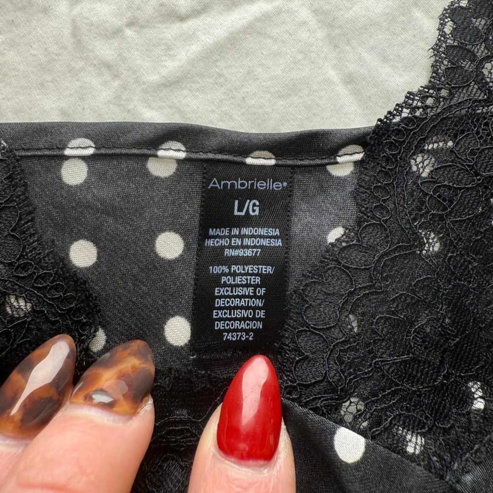 Ambrielle Black Polka Dot Slip Dress - Picture 3 of 4
